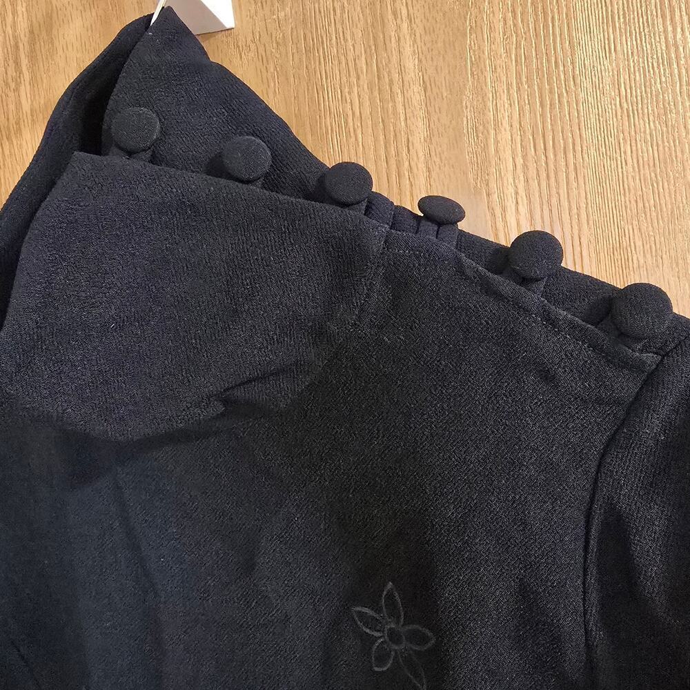 See by Chloé Navy Turtleneck Floral Star Crepe Dress. - Picture 6 of 13